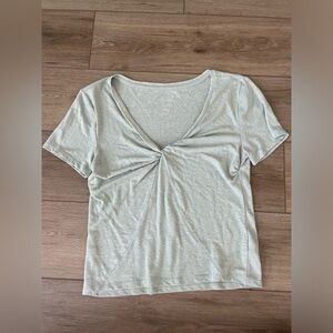 Sage green v-neck top